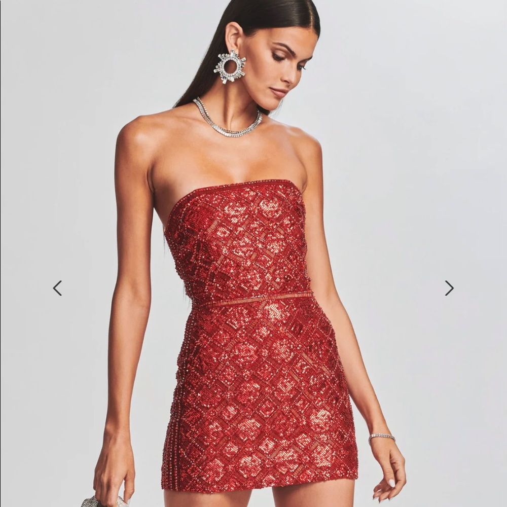 Red Heather Sequin Dress